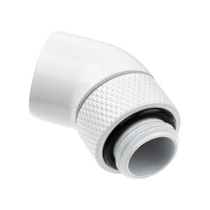 Alphacool Eiszapfen Angle Adapter 45 Degrees Rotatable G1/4 Female to G1/4 Male - White - Image 2