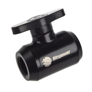 Bitspower Absperrhahn 2x IG 1/4 Inch, matt black
