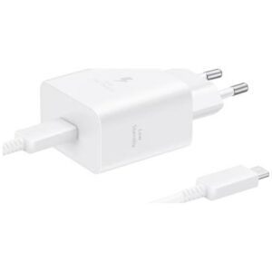 Samsung T4511 PD 45W laidinis įkroviklis su USB-C/USB-C 5A kabeliu baltos spalvos - Image 3