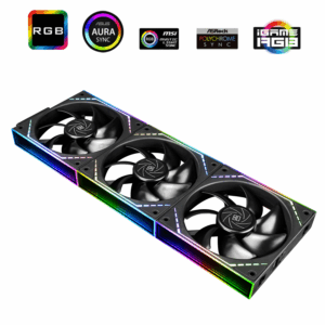 Thermalright TL-M12Q X3 PWM ARGB Black 3vnt. (120mm) (Juodi) Ventiliatoriai