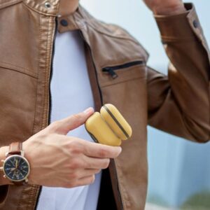 UNIQ Lyden DS AirPods Pro 2 gen (2022/2023) dėklas yellow-gray/canary yellow-flint gray - Image 4