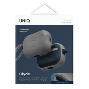 UNIQ Clyde Lock dėklas AirPods Pro 2 (2022/2023) Chalk Grey-Marine Blue - Image 7
