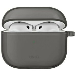 UNIQ dėklas Glase AirPods 4 glossy smoke
