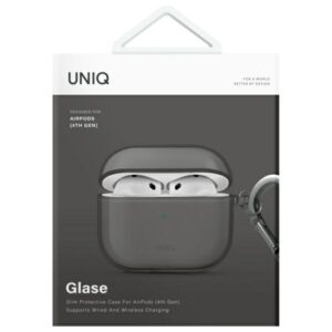 UNIQ dėklas Glase AirPods 4 glossy smoke - Image 2