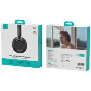 USAMS SR01 Bluetooth 5.3 ANC over-ear ausinės juodos spalvos - Image 5