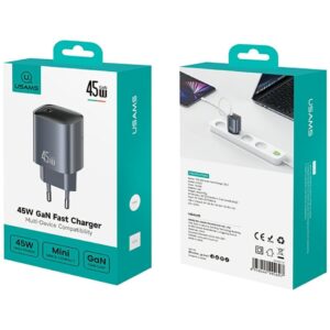 Laidinis įkroviklis USAMS T66 45W GaN Fast Charger tarnish - Image 5