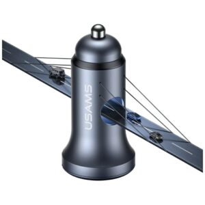 Automobilinis įkroviklis USAMS CC320 Aluminium 2.4A 2xUSB-A tarnish - Image 3