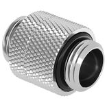 Barrow adapter, straight G1/4 inch male to G1/4 inch male, rotatable - 14mm, white-silver