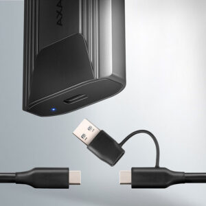 AXAGON EEM2-GTS2 M.2 enclosure, NVMe & SATA, USB-C 3.1, 10 Gbit/s - dark grey - Image 2