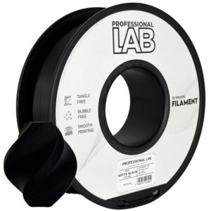 3D Plastikas - Filamentas PLA matinės juodos spalvosk | 1.75 mm, 1 kg | Professional LAB