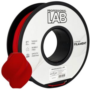 3D Plastikas - Filamentas PLA matinės raudonos spalvos | 1.75 mm, 1 kg | Professional LAB