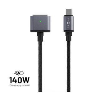 FIXED Braided Cable USB-C/MagSafe 3, 2m, 140W, gray