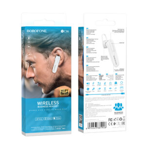Borofone ausinė Bluetooth BC36 Lucky baltos spalvos - Image 6