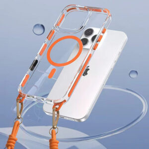 Tel Protect Strap Clear dėklas skirtas Apple iPhone 17 Air oranžinės spalvos - Image 4