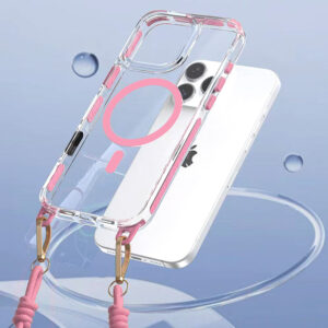 Tel Protect Strap Clear dėklas skirtas Apple iPhone 17 Air rožinės spalvos - Image 4