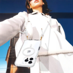 Tel Protect Strap Clear dėklas skirtas Apple iPhone 17 Pro baltos spalvos - Image 6