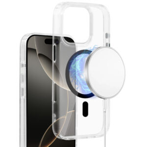 Glossy Magsafe Clear dėklas skirtas Apple iPhone 16 Pro juodos spalvos - Image 3