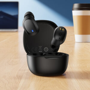 Borofone TWS Bluetooth ausinės BW97 Clear juodos spalvos - Image 4