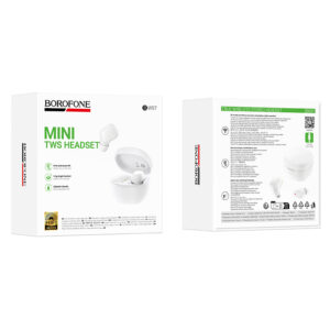 Borofone TWS Bluetooth ausinės BW97 Clear baltos spalvos - Image 4
