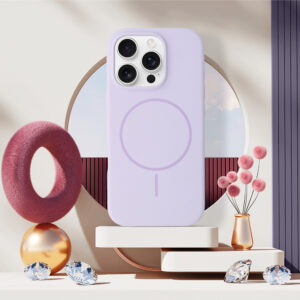 Magsafe Slim Silicone skirtas Apple iPhone 17 Pro Max violetinės spalvos - Image 5