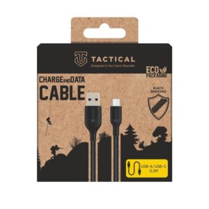Tactical Stitch Thread kabelis USB-A/USB-C 0.3m juodos spalvos