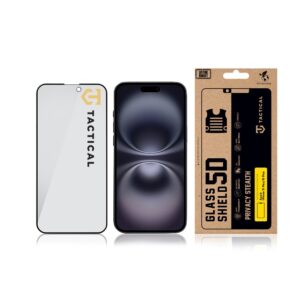 Tactical Apsauginis stiklas Shield Privacy Stealth 5D skirtas Apple iPhone 15 Plus/16 Plus Black - Image 2