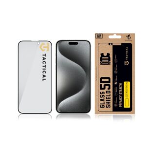 Tactical Apsauginis stiklas Shield Privacy Stealth 5D skirtas Apple iPhone 15 Pro Max Black - Image 2