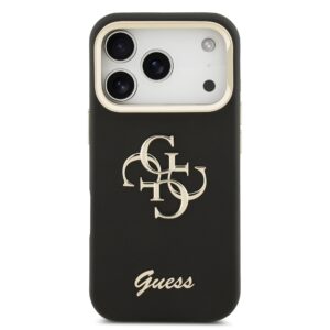 Guess PU Grained 4G Logo Stand Camera Frame dėklas skirtas Apple iPhone 17 Pro juodos spalvos - Image 2