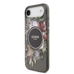 Guess IML Flowers Strap MagSafe dėklas skirtas Apple iPhone Air juodos spalvos