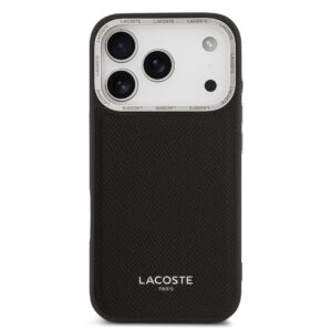 Lacoste PU Leather Champs Elysees MagSafe dėklas skirtas Apple iPhone 17 Pro juodos spalvos - Image 2