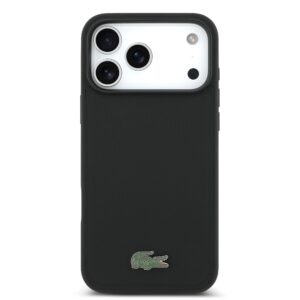 Lacoste Iconic Petit Pique MagSafe Case + Wallet for Apple iPhone 17 Pro Max juodos spalvos