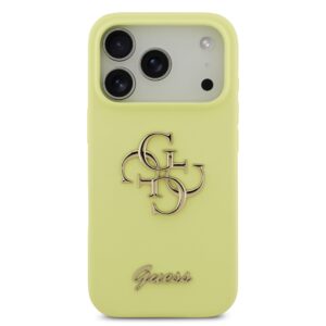Guess Liquid Silicone 4G Metal Logo Case for Apple iPhone 17 Pro geltonos spalvos - Image 2