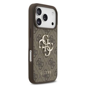 Guess PU 4G Metal Logo Strap Case for Apple iPhone 17 Pro rudos spalvos - Image 2