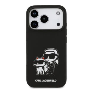 Karl Lagerfeld Liquid Silicone K&CH Sketch MagSafe dėklas skirtas Apple iPhone 17 Pro juodos spalvos - Image 2