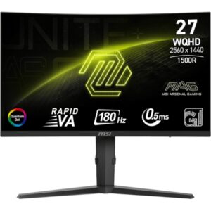 Monitorius MSI MAG 275CQRF QD E2 / 27" / WQHD / Rapid VA / 180Hz / 0.5ms (GtG) / curved / juodos spalvos - adjustable stand - PD 15W