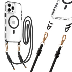 Tel Protect Strap Clear dėklas skirtas Apple iPhone 17 Air juodos spalvos