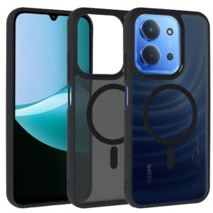 Full Matte Mag dėklas skirtas Xiaomi Redmi 15C 4G/5G juodos spalvos