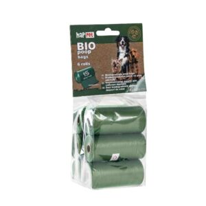 HapPet BIO maišeliai ekskrementams 6 ritinėliai (žali)