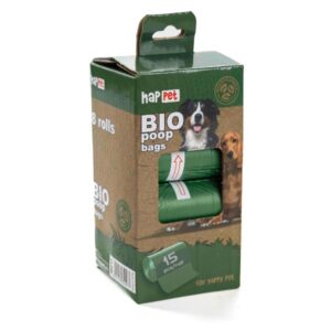 HapPet BIO maišeliai ekskrementams 8 ritinėliai (žali)