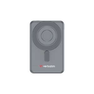 Verbatim Charge 'n' Go 2C Magnetic Wireless Power Bank with Stand, 5000mAh, 2× USB-C, Grey