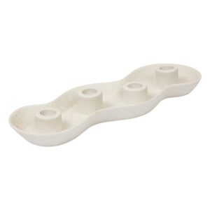 Žvakidė Atmosphera Cheri, keramika, L32 cm, balta