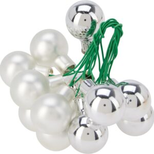 Eglutės žaisliukas, baltas, 2 cm, 12 vnt.