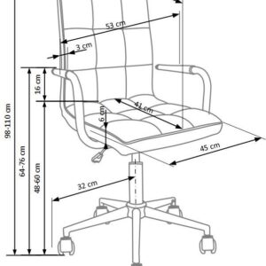 Vaikiška darbo kėdė Gonzo 2, 53 x 46 x 98 - 110 cm, balta - Image 3