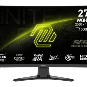 Monitorius MSI MAG 275CQF E18 / 27" / WQHD / Rapid VA / 180Hz / 0.5ms (GtG) / curved / black