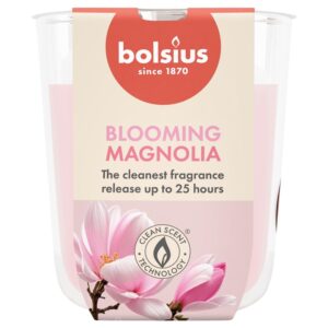 Žvakė, aromatinė Bolsius Blooming Magnolia, 25 h, Rožinė - Image 1