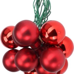 Eglutės žaisliukas, raudonas, 2 cm, 12 vnt.