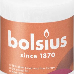 Žvakė, cilindrinė Bolsius Rustic, 8/6.8 cm, balta