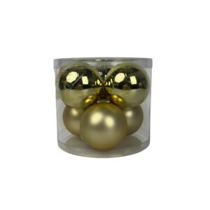 Eglutės žaisliukas Christmas Touch, D8 cm, stiklas, 6 vnt. - Image 1