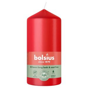 Žvakė, cilindrinė Bolsius, 12/5.8 cm, raudona