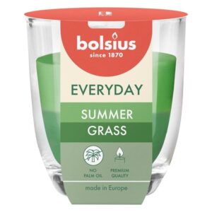 Žvakė, aromatinė Bolsius Summer Grass, 21 h, Žalia